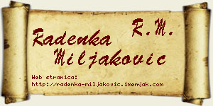Radenka Miljaković vizit kartica